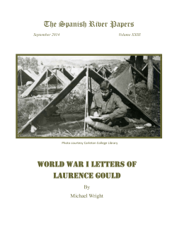 The Spanish River Papers WORLD WAR I LETTERS OF