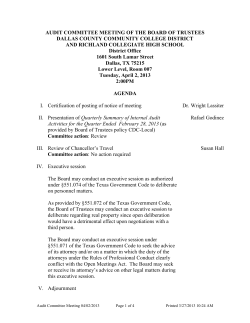 audit committee meeting - Dallas County Community College