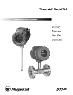 Thermatel TA2 Instruction Manual 54-630