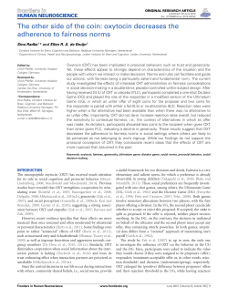 The other side of the coin: oxytocin decreases the