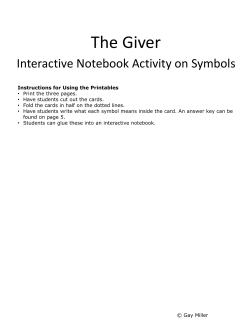 The Giver - Book Units Teacher