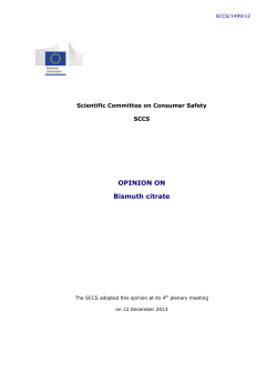 Opinion on Bismuth citrate - European Commission