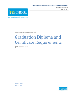 Graduation Diploma and Certificate Requirements