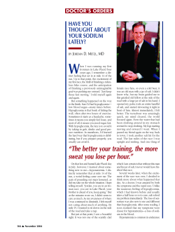 Have You Thought about Your Sodium Lately?