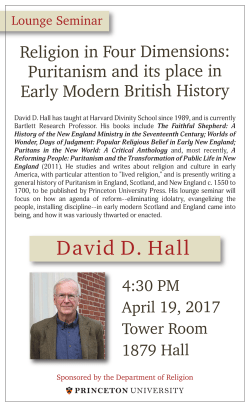 David D. Hall - Department of Religion