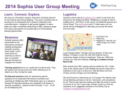2014 Sophia User Group Meeting