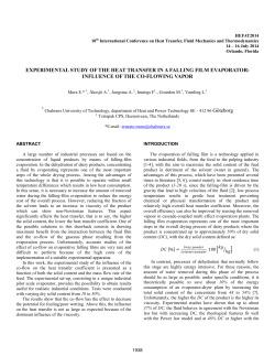 Experimental Study of the Heat Transfer in a Falling Film Evaporator