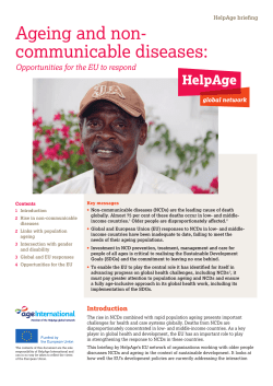 Ageing and non- communicable diseases