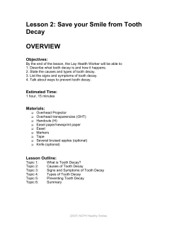 Lesson 2: Save your Smile from Tooth Decay