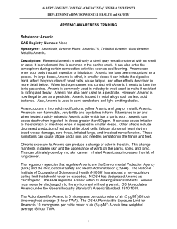 ARSENIC AWARENESS TRAINING Substance