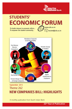 Theme No.262: NEW COMPANIES BILL