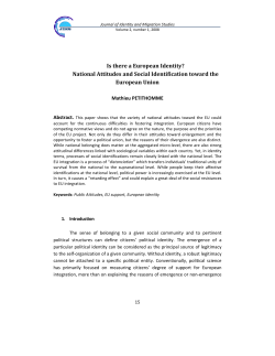Is there a European Identity? - Research Centre on Identity and