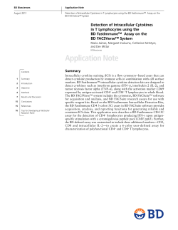 Detection of Intracellular Cytokines in T Lymphocytes using the BD