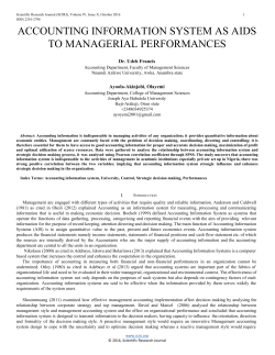 accounting information system as aids to managerial