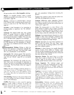 Short Story Glossary of Terms