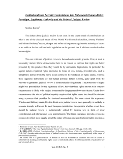 Institutionalising Socratic Contestation: The Rationalist Human