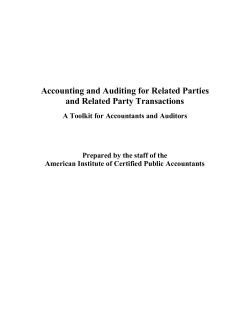 Accounting and Auditing for Related Parties and Related Party