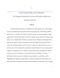Land, Property Rights, and &ldquo;Sultanism:&rdquo; The Neglected Similarities
