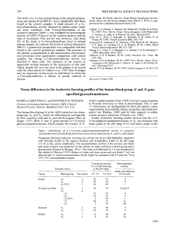 Tissue differences in the isoelectric focusing profiles of the human