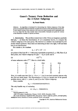 the 2-Sylow Subgroup - American Mathematical Society