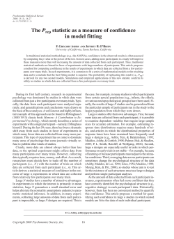 The Prep statistic as a measure of confidence in model fitting