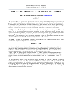 etiquette, e-etiquette and cell phone use in the classroom