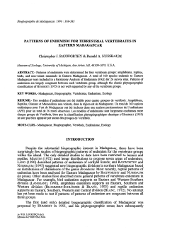 Patterns of endemism for terrestrial vertebrates in Eastern Madagascar