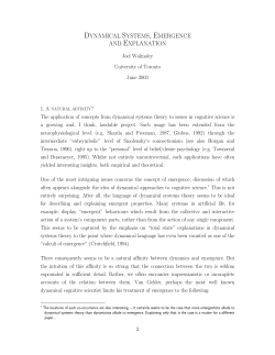 dynamical systems, emergence and explanation