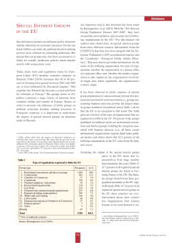 Special Interest Groups in the EU