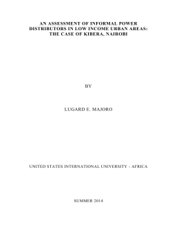 an assessment of informal power distributors in low income urban