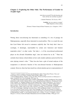 The Performance of Gender in Twelfth Night