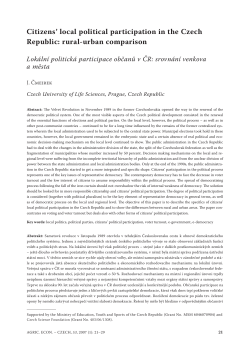 Citizens` local political participation in the Czech Republic: rural