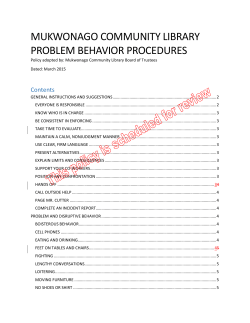 Problem Behavior Policy - Mukwonago Community Library