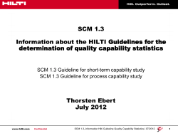 SCM 1.3_Information Hilti Guideline Quality Capability Statistics