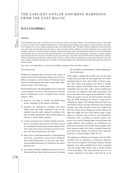 THE EArliEsT AnTlEr And BonE HArpoons from THE EAsT BAlTic