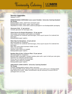 Service Upgrades - UC Davis Catering