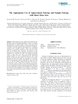 The Appropriate Use of Approximate Entropy and Sample Entropy with