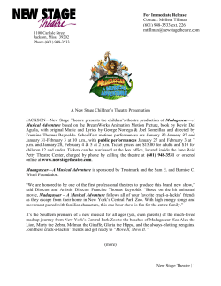 Madagascar&ndash;A Musical Adventure Press Release