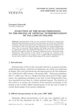 EVOLUTION OF THE RULES PERTAINING TO THE ISSUING OF