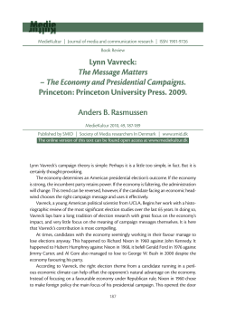 Lynn Vavreck: The Message Matters &ndash; The Economy and