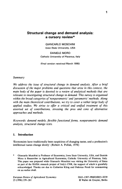 Structural change and demand analysis: a cursory review*