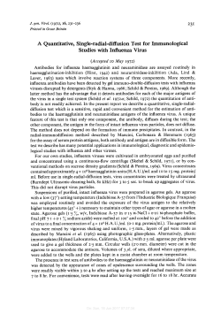A Quantitative, Single-radial-diffusion Test for Immunological