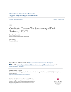 Conflict in Context: The Sanctioning of Draft Resisters, 1963-76