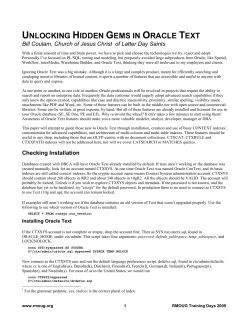 Hidden Gems of Oracle Text