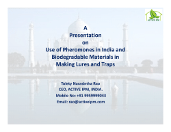Pheromone developments in India including development of