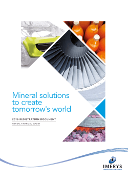 Mineral solutions to create tomorrow`s world