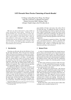LET:Towards More Precise Clustering of Search Results&lowast;