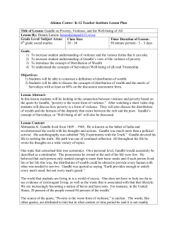 Ahimsa Center- K-12 Teacher Institute Lesson Plan Title of Lesson