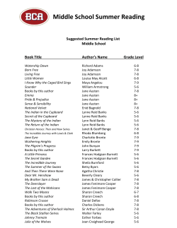 2015 MS School Reading List - Bridgeway Christian Academy