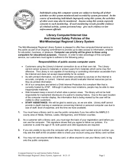 Computer/Internet Policy - Mid-Mississippi Regional Library System